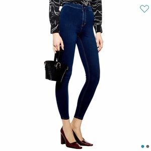Topshop High Waist Joni Jeans in Dark Wash